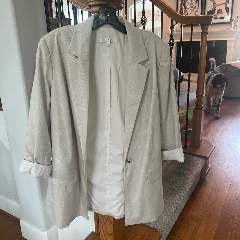 Women's Beige Oversized Blazer